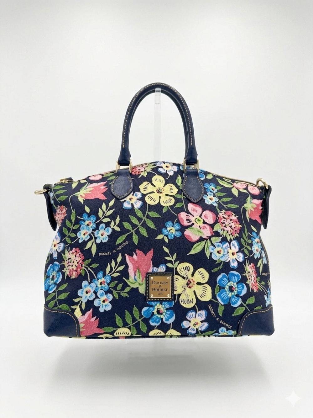 Dooney & Bourke Botanical Domed Satchel. Navy Midnight Garden Floral – J12818886